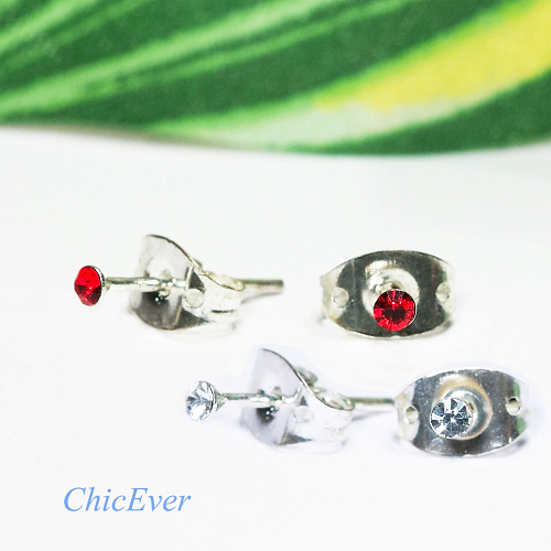 20x Mini-Ohrstecker mini 8303 - rot